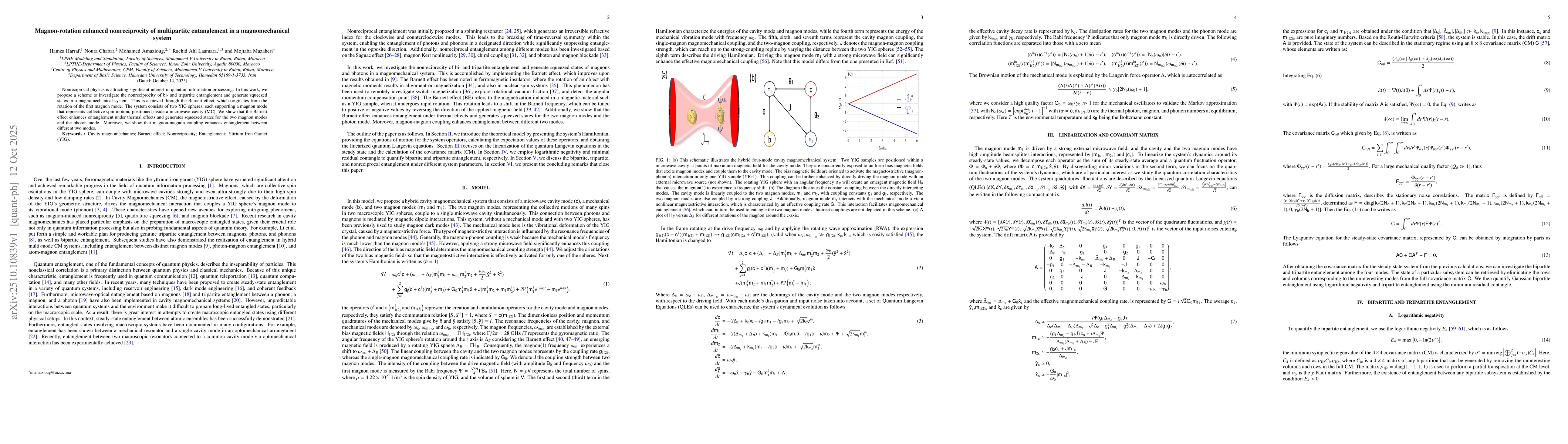 Thumbnail for Magnon-rotation enhanced nonreciprocity of multipartite entanglement in
  a magnomechanical system