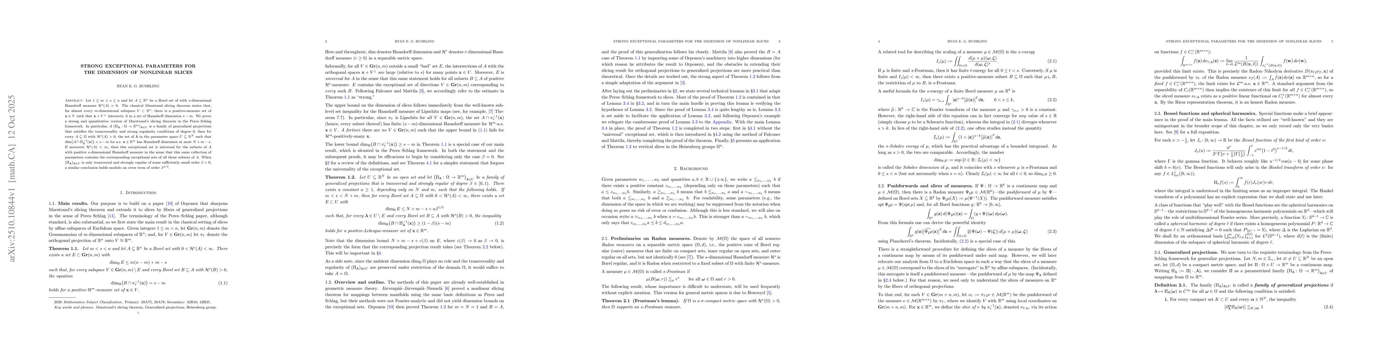 Thumbnail for Strong exceptional parameters for the dimension of nonlinear slices