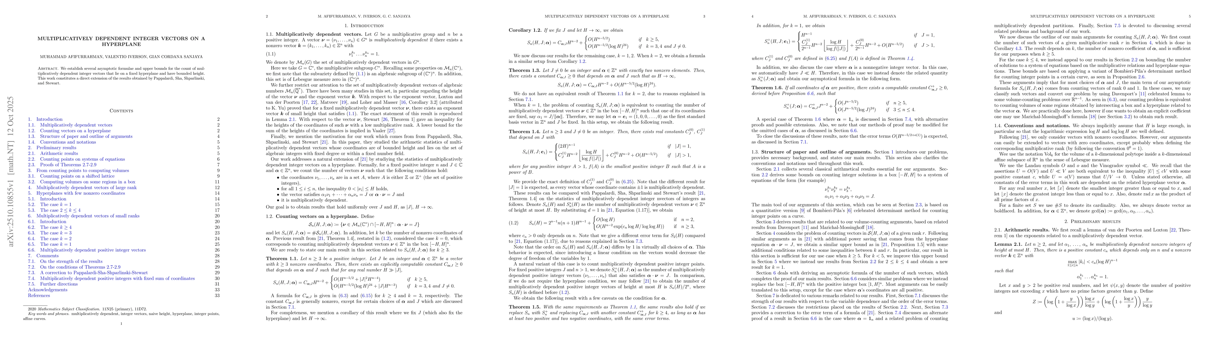 Thumbnail for Multiplicatively dependent integer vectors on a hyperplane