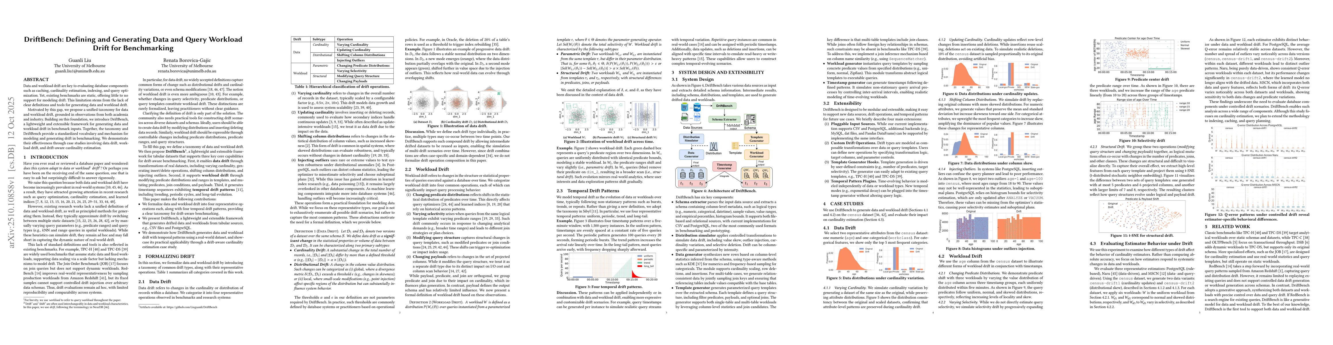 Thumbnail for DriftBench: Defining and Generating Data and Query Workload Drift for
  Benchmarking