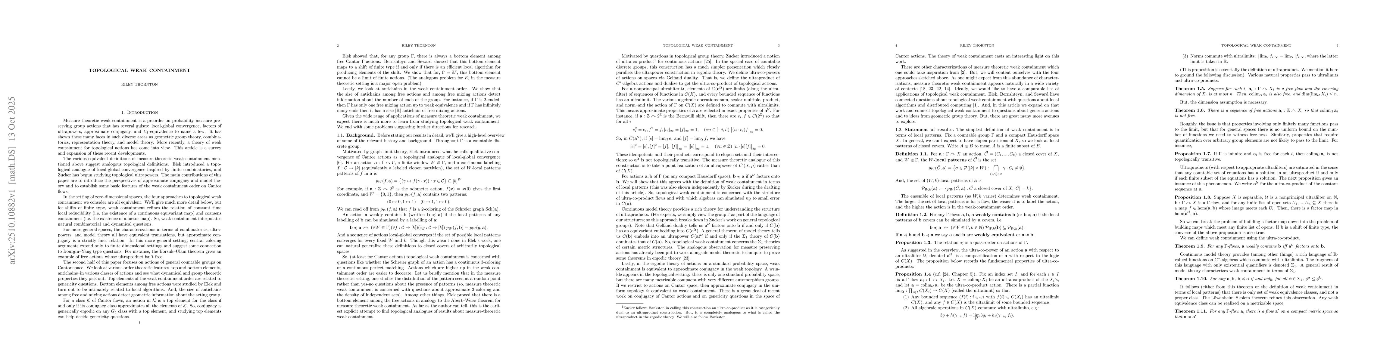 Thumbnail for Topological weak containment