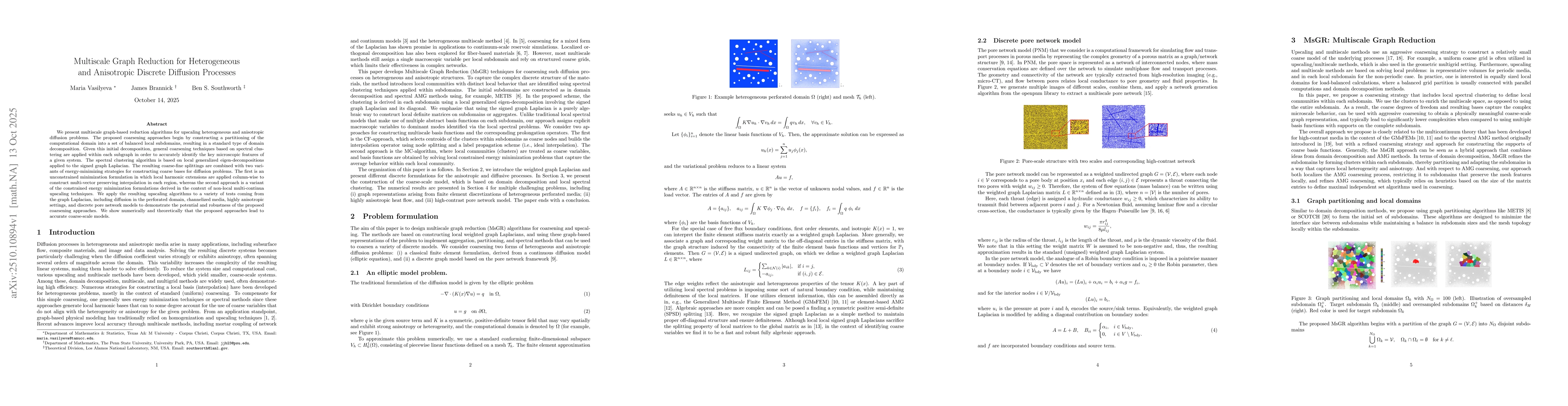 Thumbnail for Multiscale Graph Reduction for Heterogeneous and Anisotropic Discrete
  Diffusion Processes