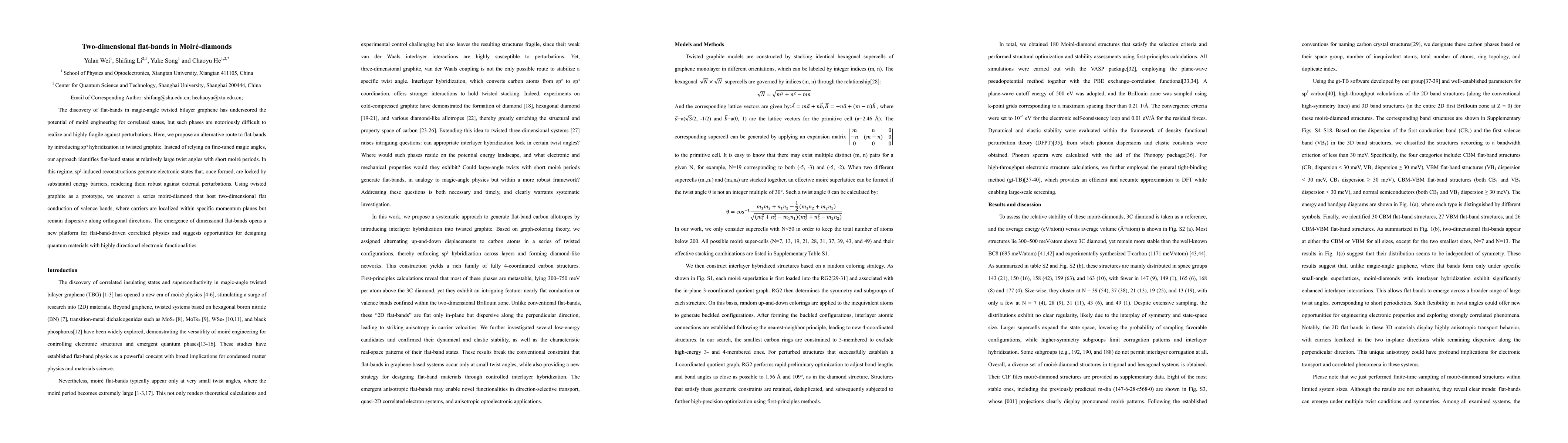Thumbnail for Two-dimensional flat-bands in Moire-diamonds