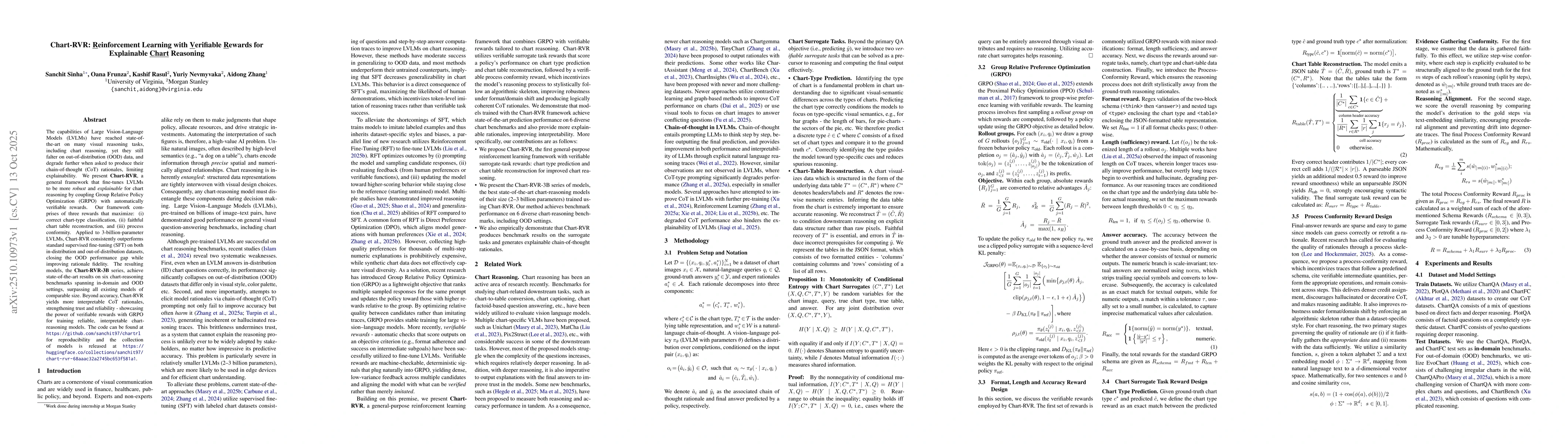 Thumbnail for Chart-RVR: Reinforcement Learning with Verifiable Rewards for
  Explainable Chart Reasoning