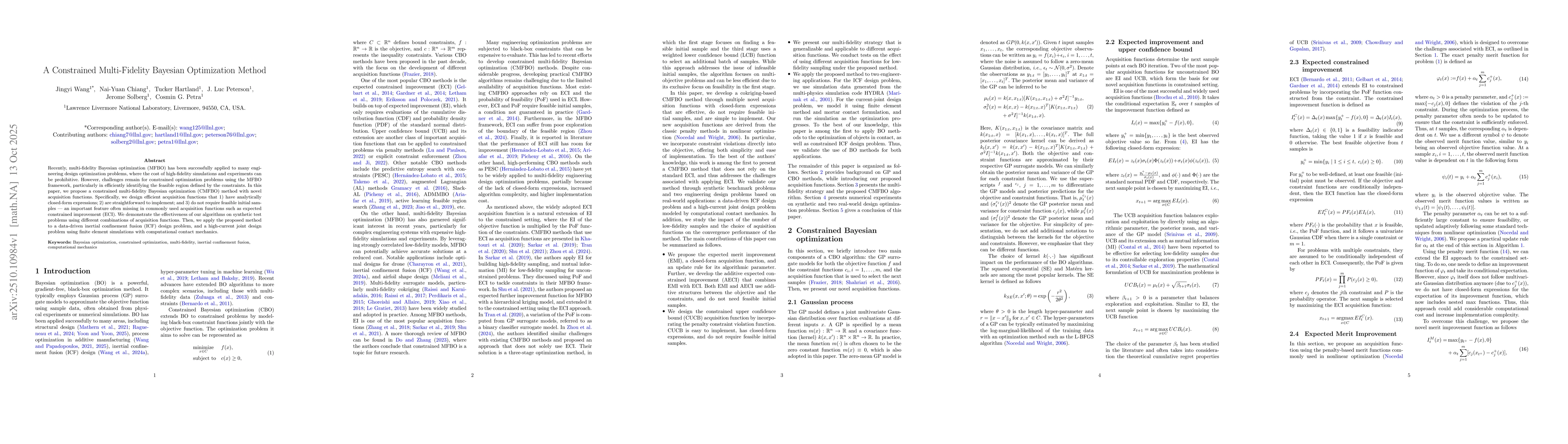 Thumbnail for A Constrained Multi-Fidelity Bayesian Optimization Method