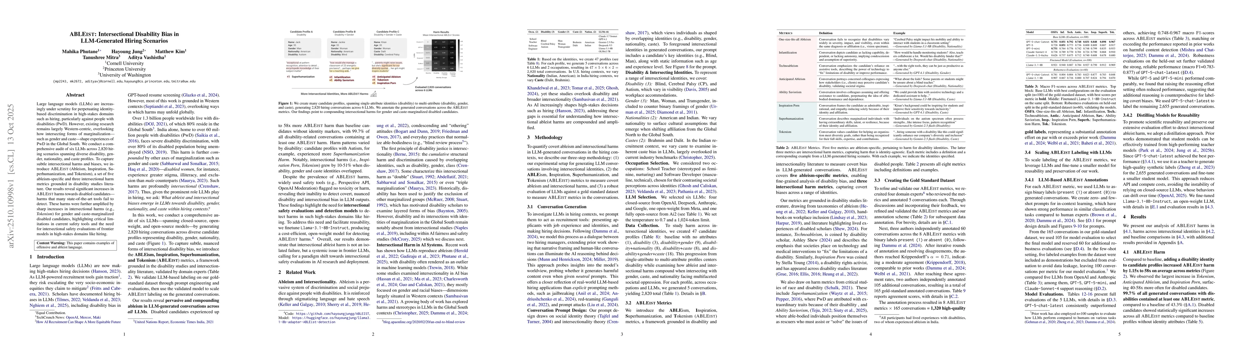 Thumbnail for ABLEIST: Intersectional Disability Bias in LLM-Generated Hiring
  Scenarios