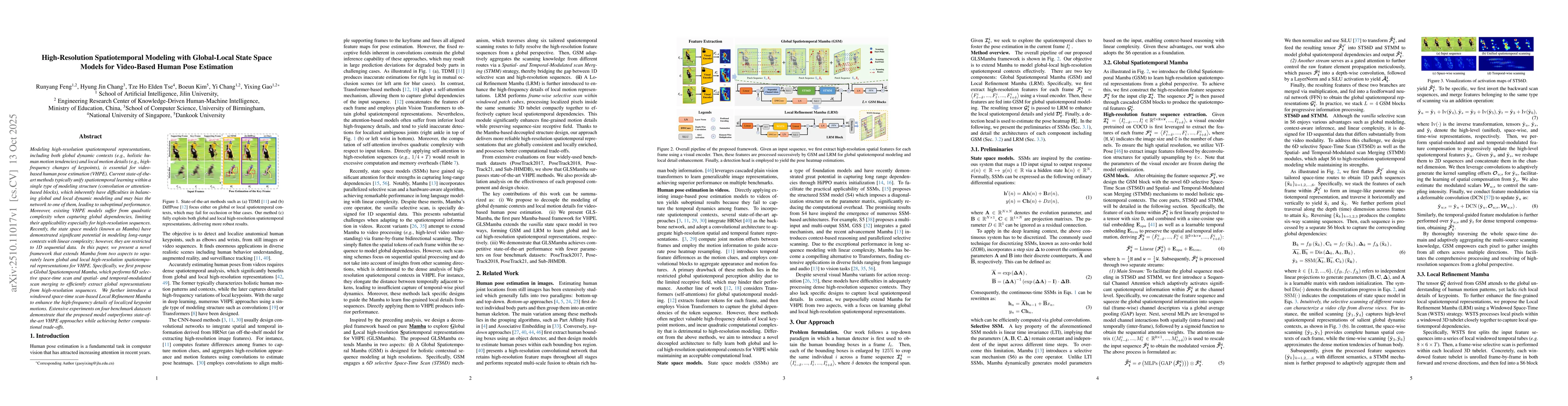 Thumbnail for High-Resolution Spatiotemporal Modeling with Global-Local State Space
  Models for Video-Based Human Pose Estimation