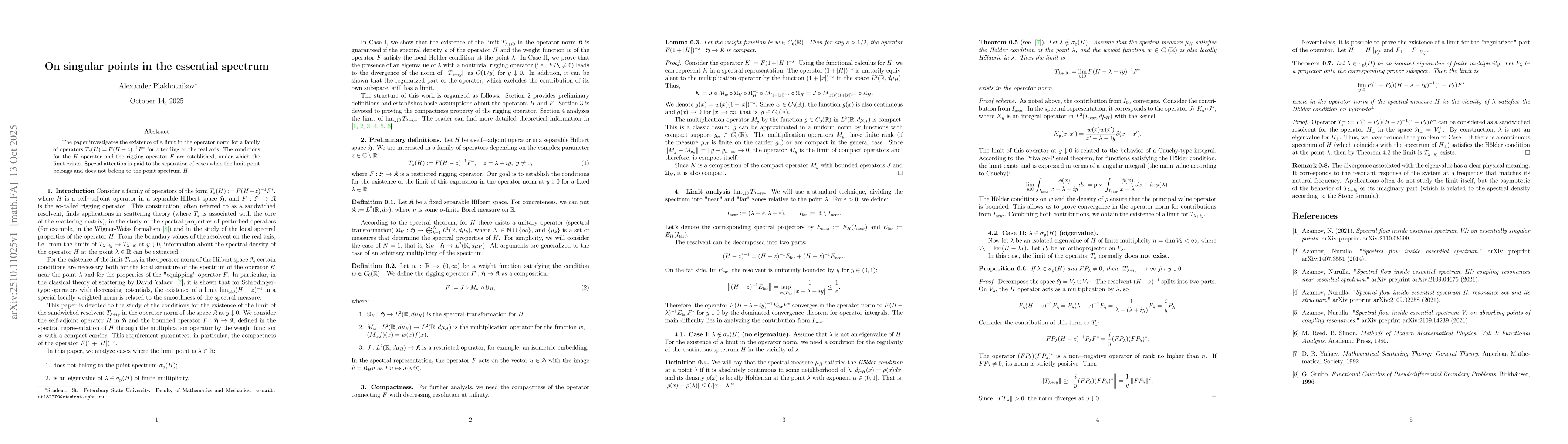 Thumbnail for On singular points in the essential spectrum