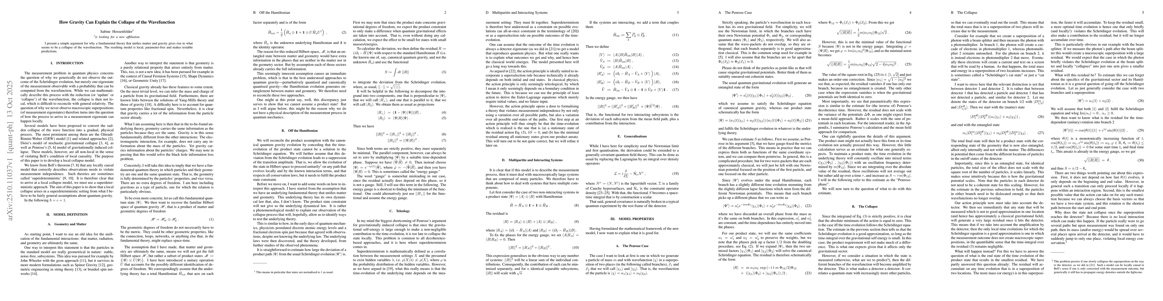 Thumbnail for How Gravity Can Explain the Collapse of the Wavefunction