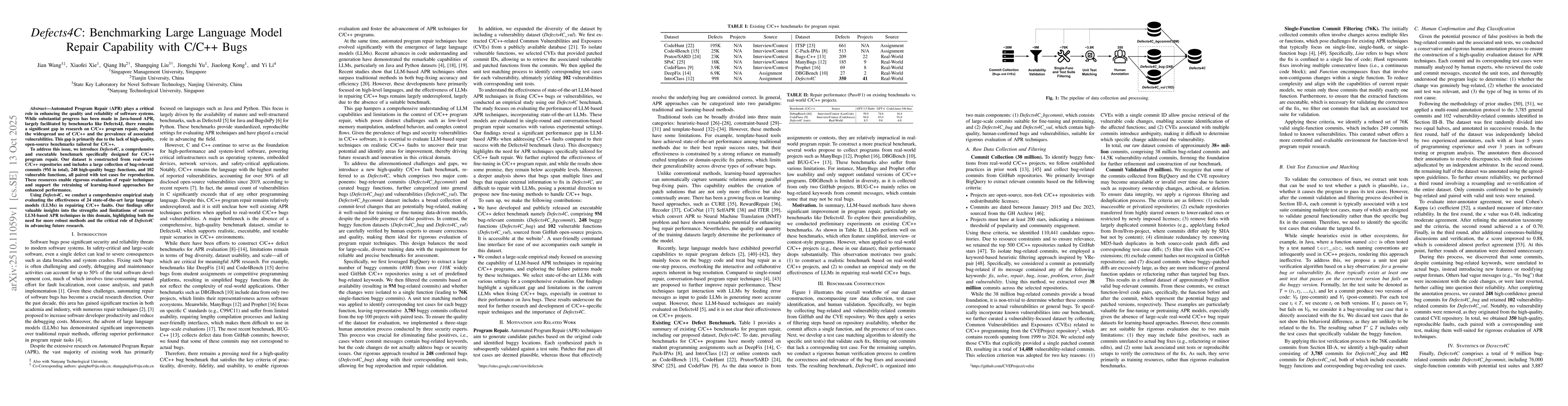 Thumbnail for Defects4C: Benchmarking Large Language Model Repair Capability with
  C/C++ Bugs