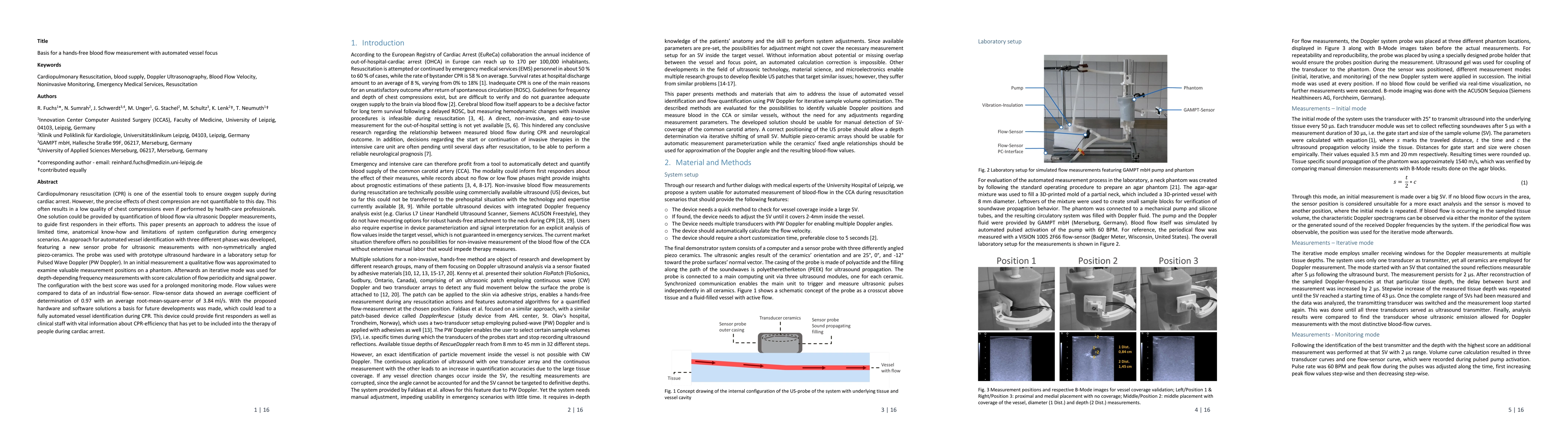 Thumbnail for Basis for a hands free blood flow measurement with automated vessel
  focus