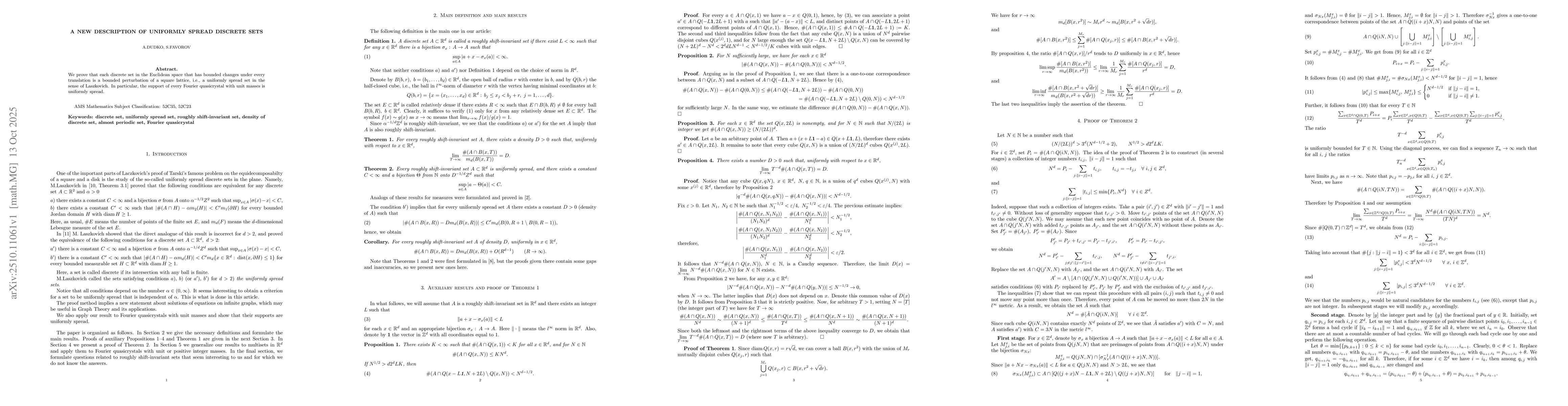 Thumbnail for A new description of uniformly spread discrete sets