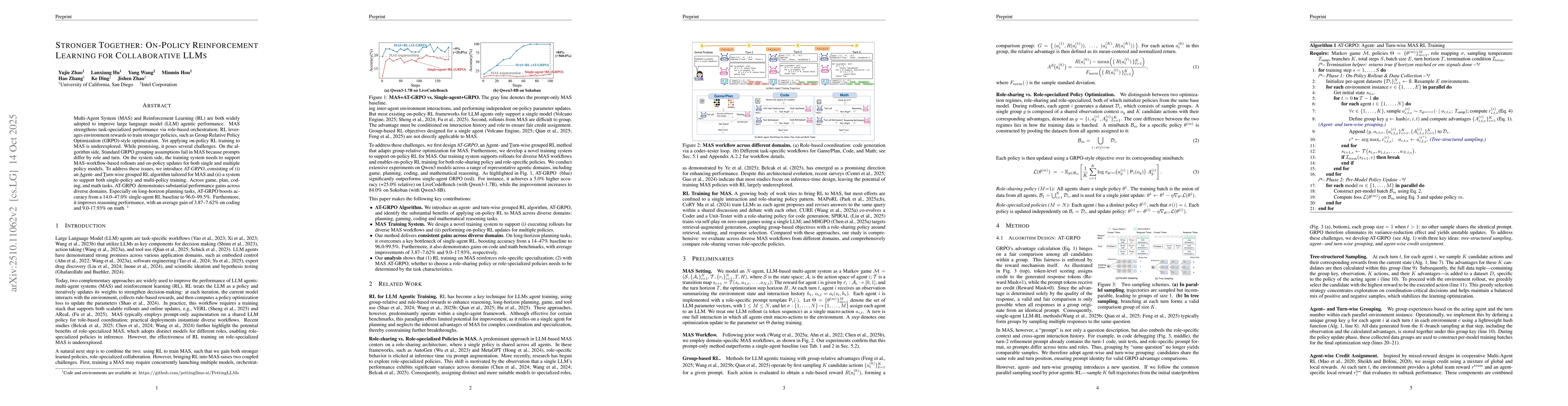 Thumbnail for Stronger Together: On-Policy Reinforcement Learning for Collaborative
  LLMs
