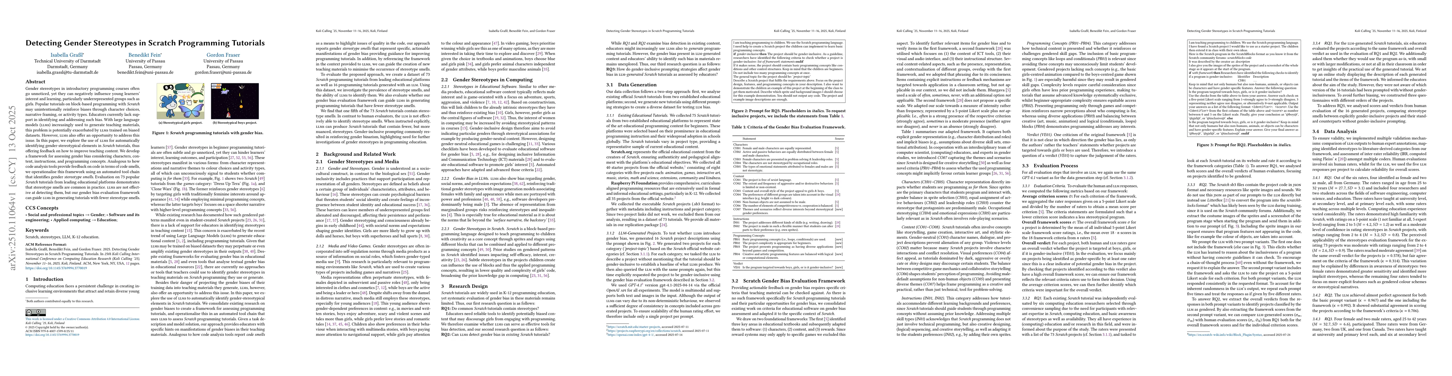 Thumbnail for Detecting Gender Stereotypes in Scratch Programming Tutorials