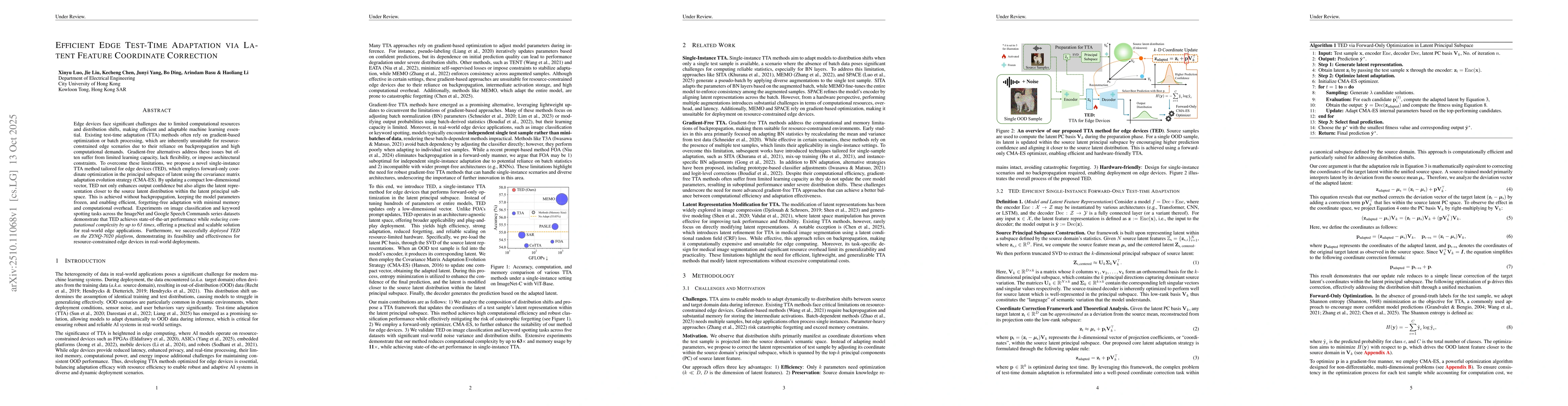 Thumbnail for Efficient Edge Test-Time Adaptation via Latent Feature Coordinate
  Correction