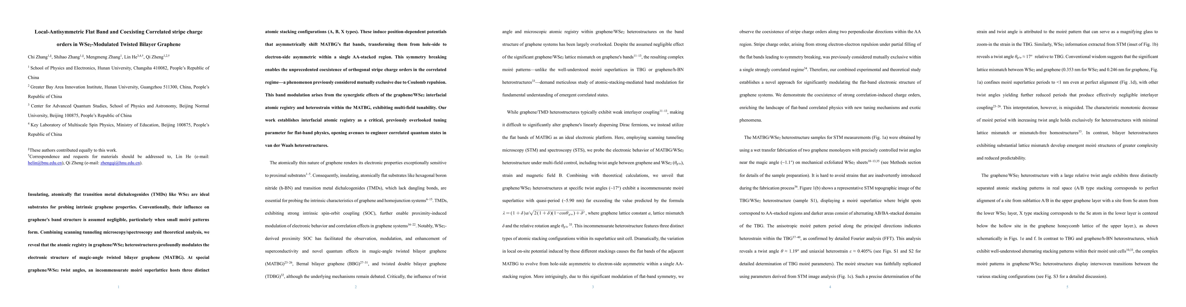 Thumbnail for Local-Antisymmetric Flat Band and Coexisting Correlated stripe charge
  orders in WSe2-Modulated Twisted Bilayer Graphene