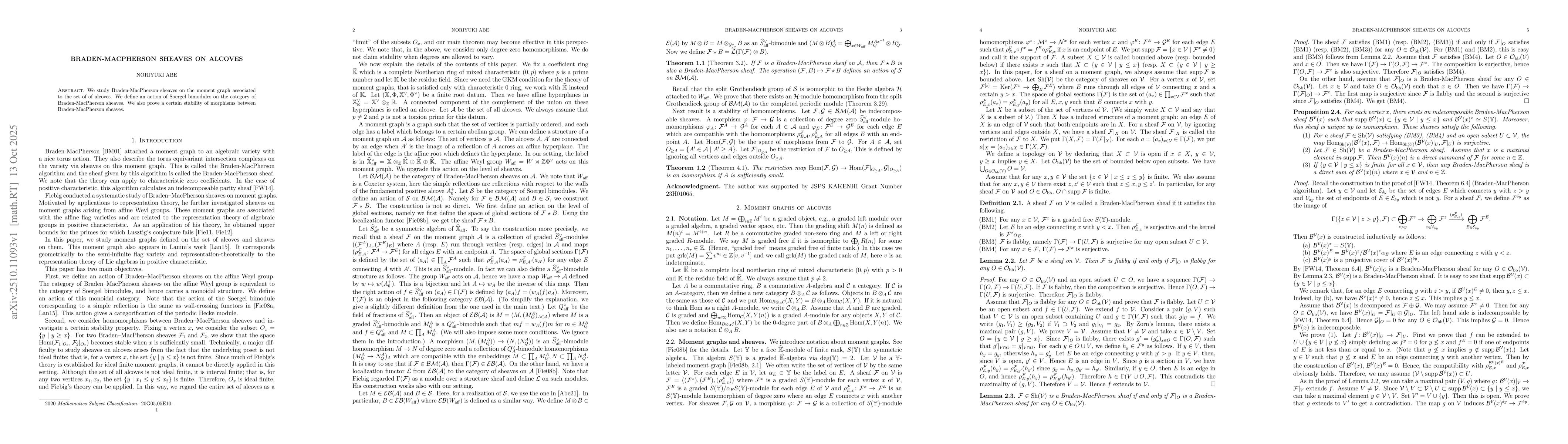 Thumbnail for Braden-MacPherson sheaves on alcoves