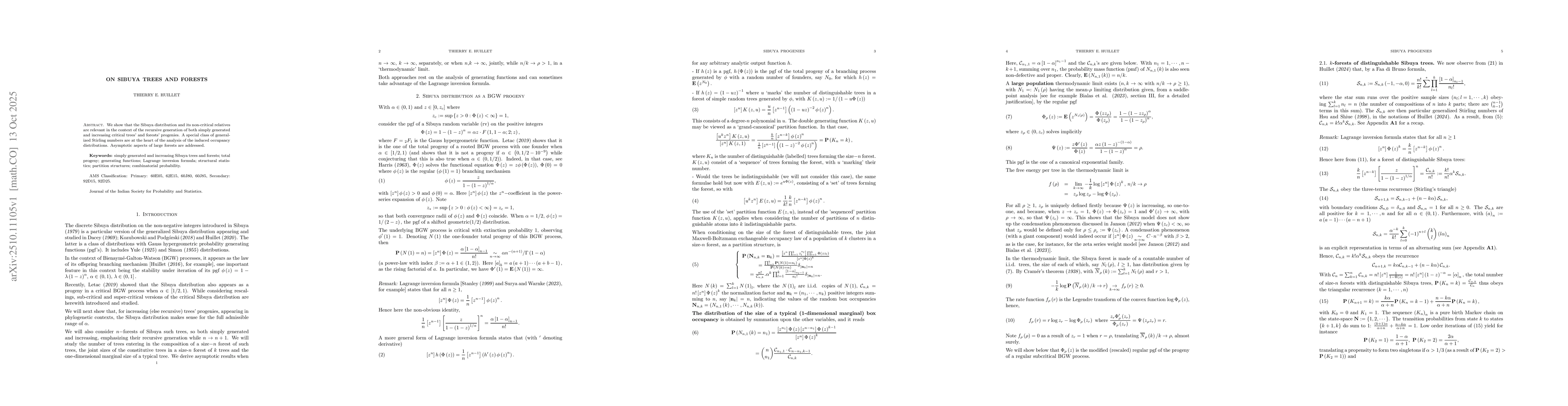 Thumbnail for On Sibuya trees and forests