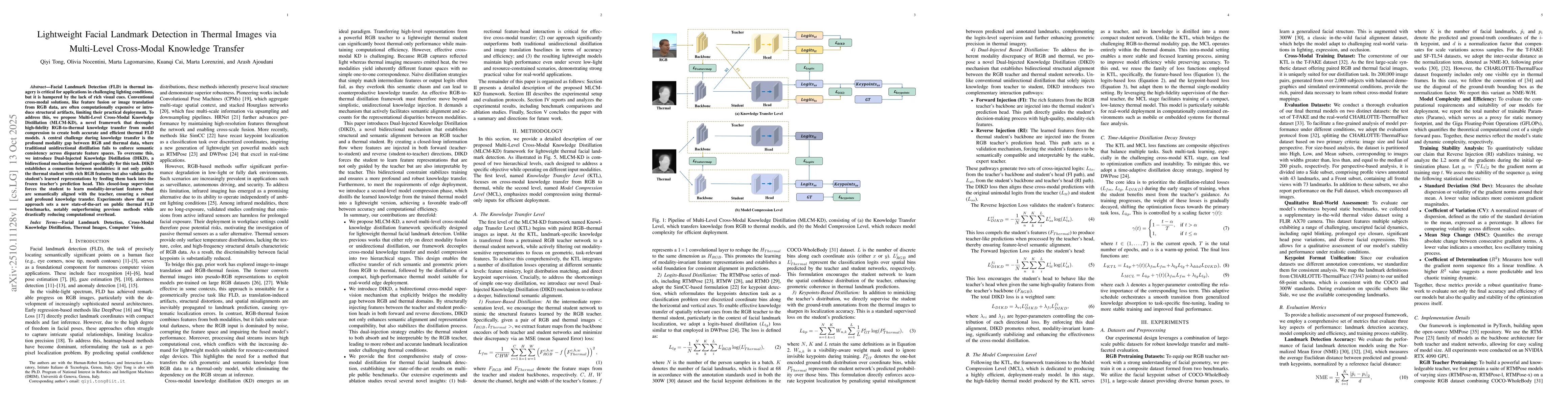 Thumbnail for Lightweight Facial Landmark Detection in Thermal Images via Multi-Level
  Cross-Modal Knowledge Transfer
