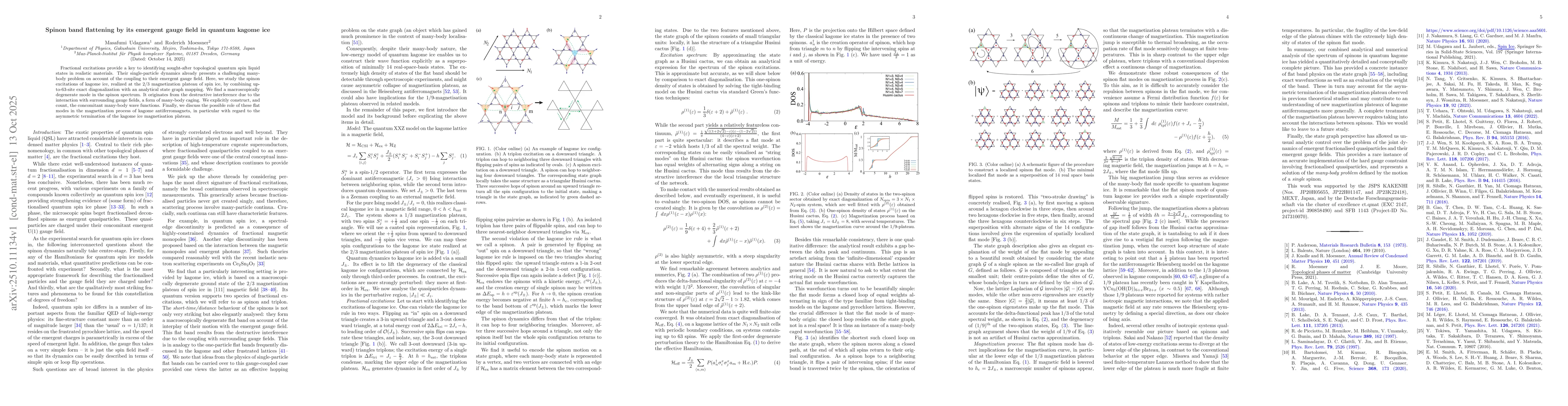 Thumbnail for Spinon band flattening by its emergent gauge field in quantum kagome ice