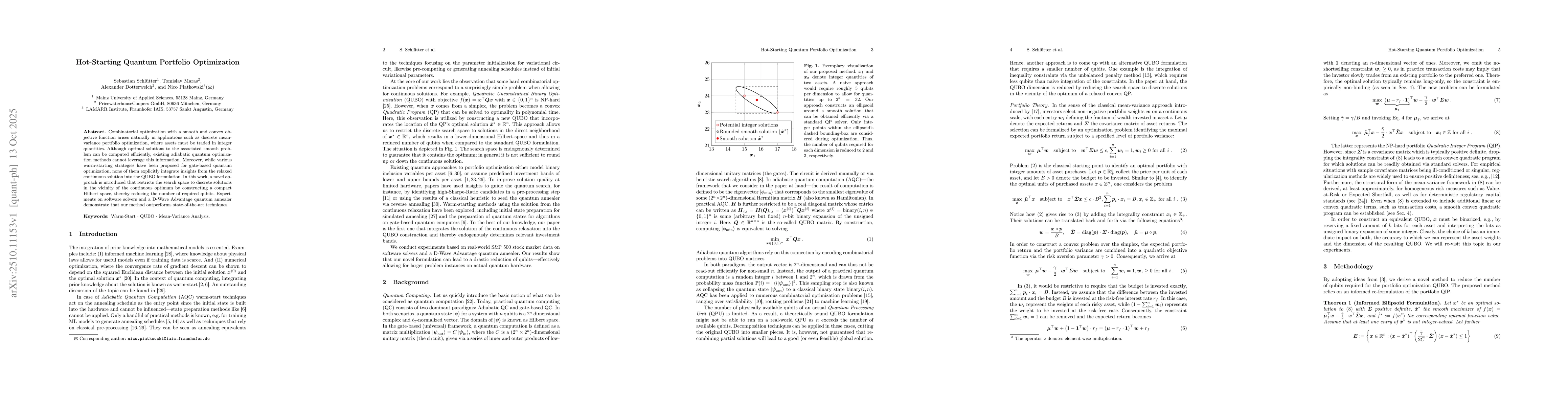 Thumbnail for Hot-Starting Quantum Portfolio Optimization
