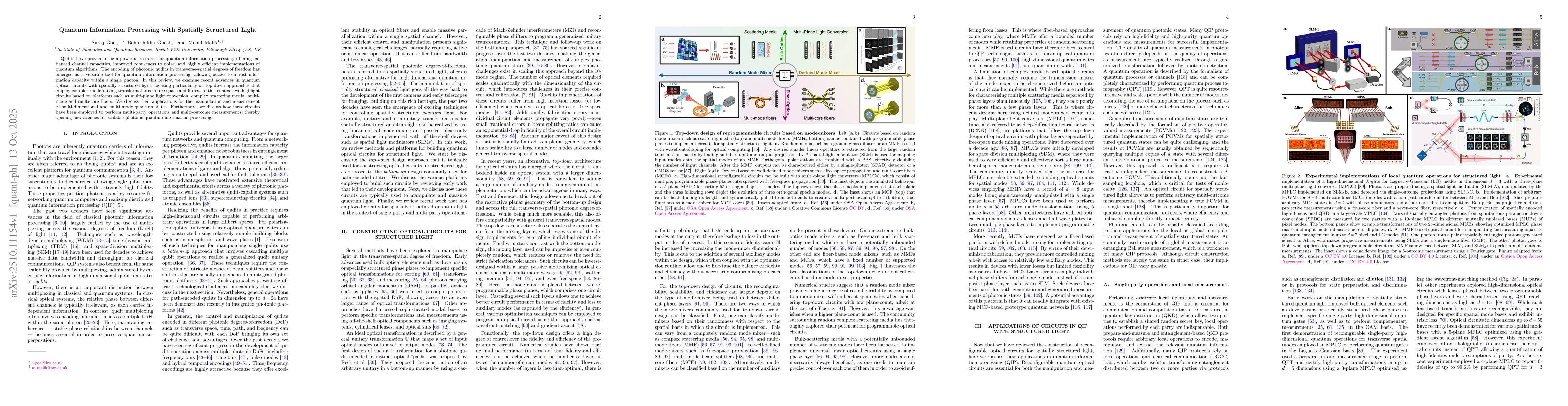 Thumbnail for Quantum Information Processing with Spatially Structured Light
