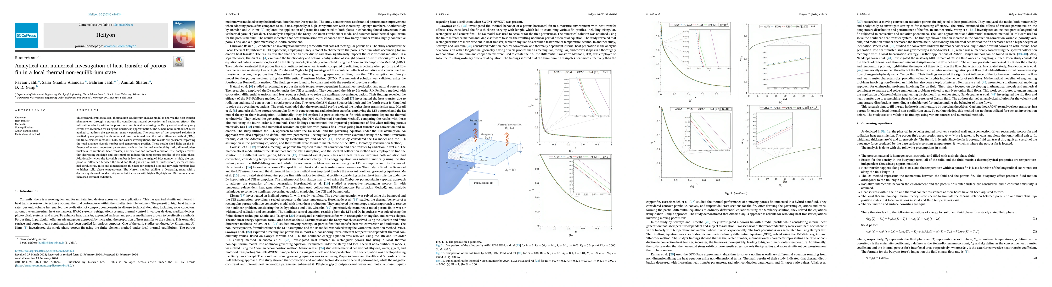 Thumbnail for Analytical and numerical investigation of heat transfer of porous fin in
  a local thermal non-equilibrium state
