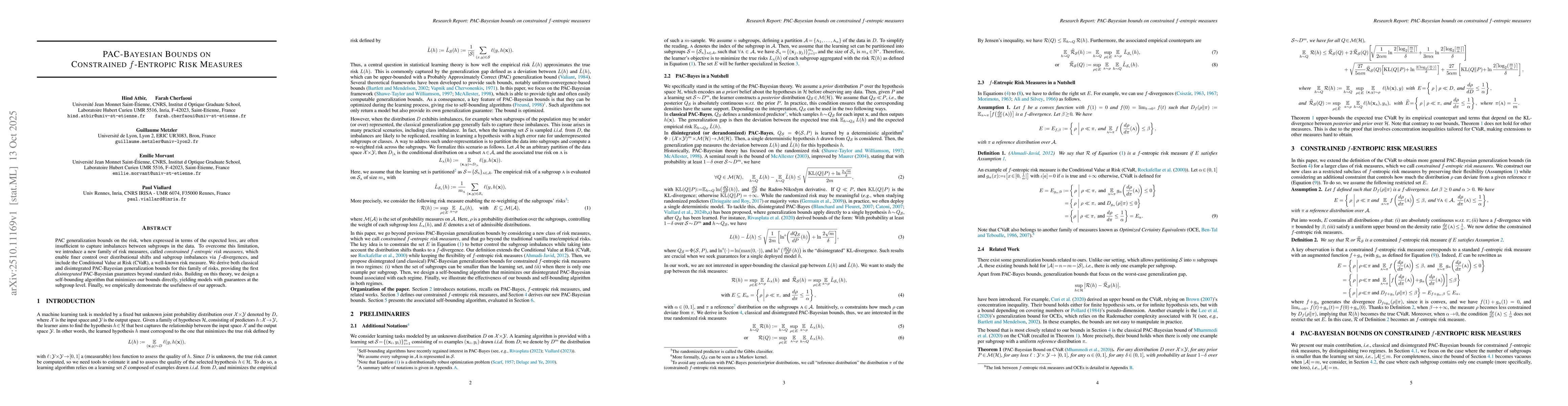 Thumbnail for PAC-Bayesian Bounds on Constrained f-Entropic Risk Measures