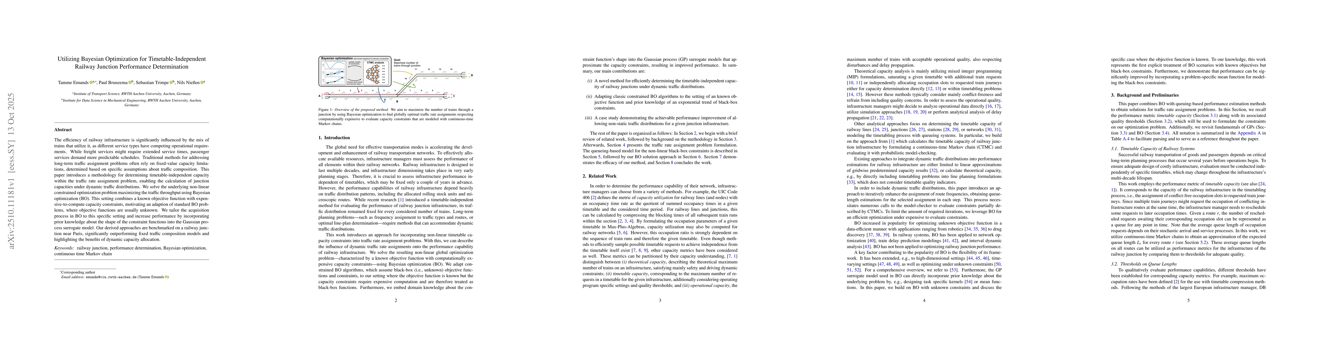 Thumbnail for Utilizing Bayesian Optimization for Timetable-Independent Railway
  Junction Performance Determination