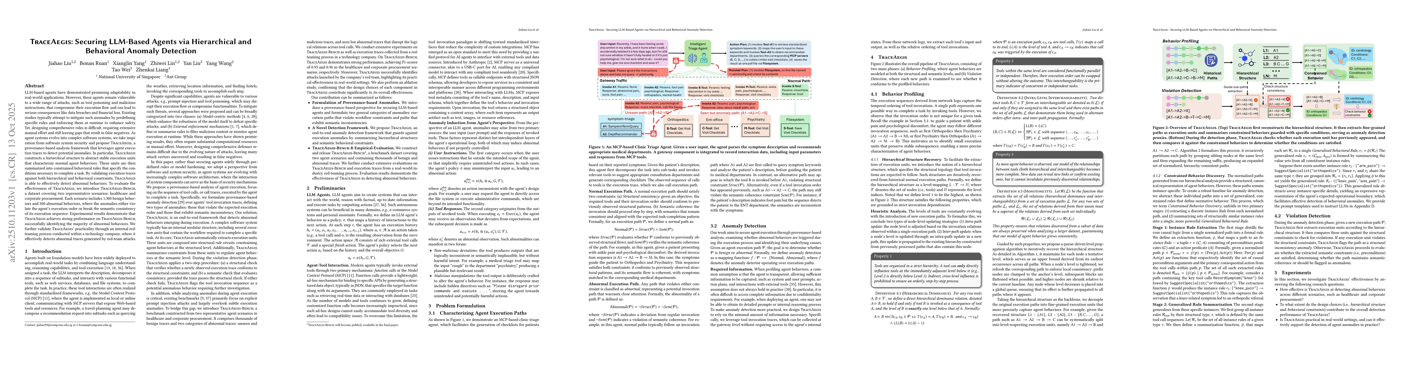 Thumbnail for TraceAegis: Securing LLM-Based Agents via Hierarchical and Behavioral
  Anomaly Detection