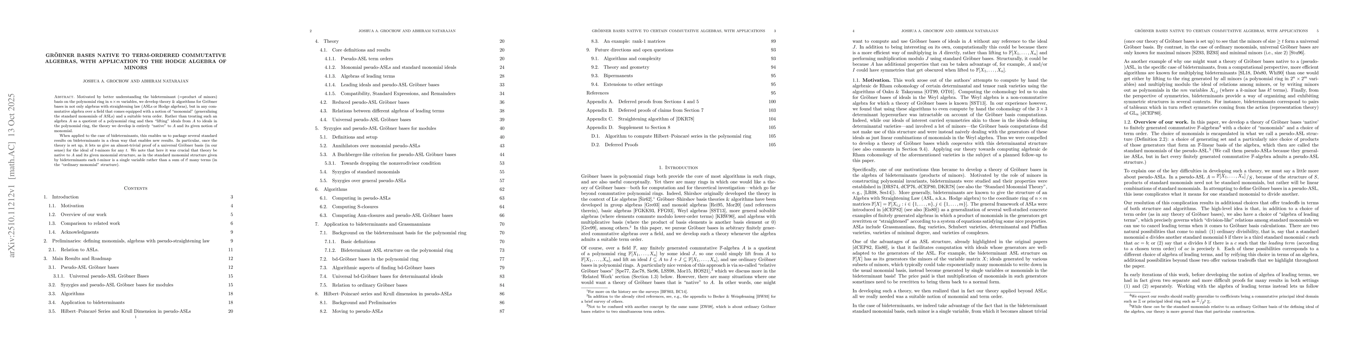 Thumbnail for GrĂśbner Bases Native to Term-ordered Commutative Algebras, with
  Application to the Hodge Algebra of Minors