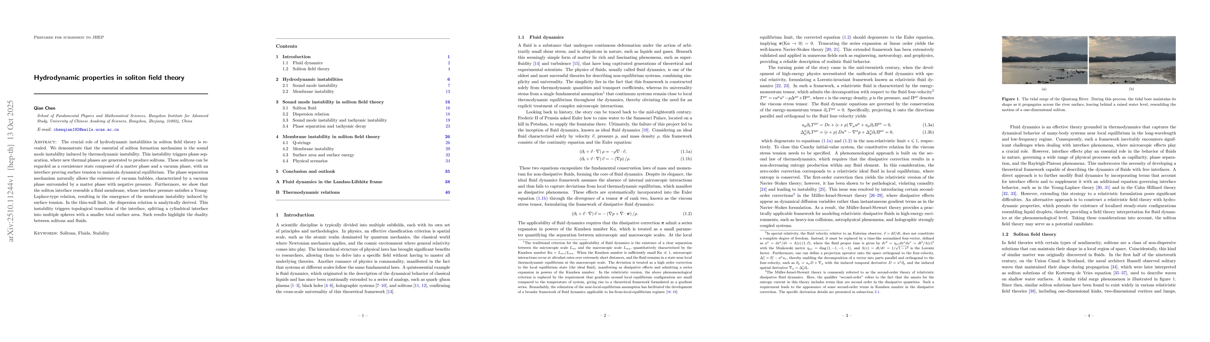Thumbnail for Hydrodynamic properties in soliton field theory