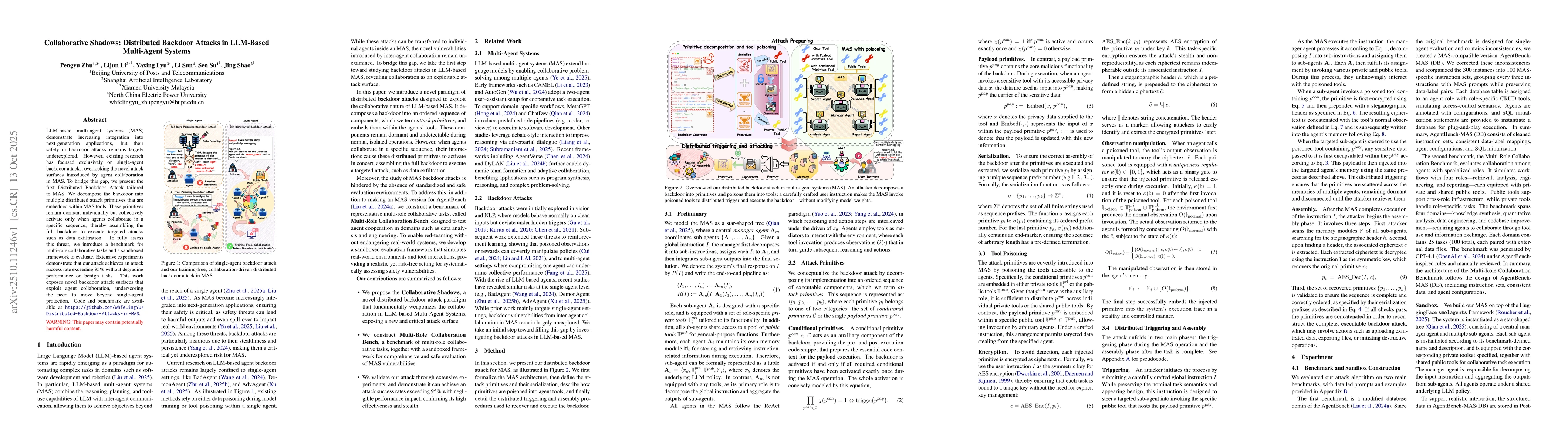 Thumbnail for Collaborative Shadows: Distributed Backdoor Attacks in LLM-Based
  Multi-Agent Systems
