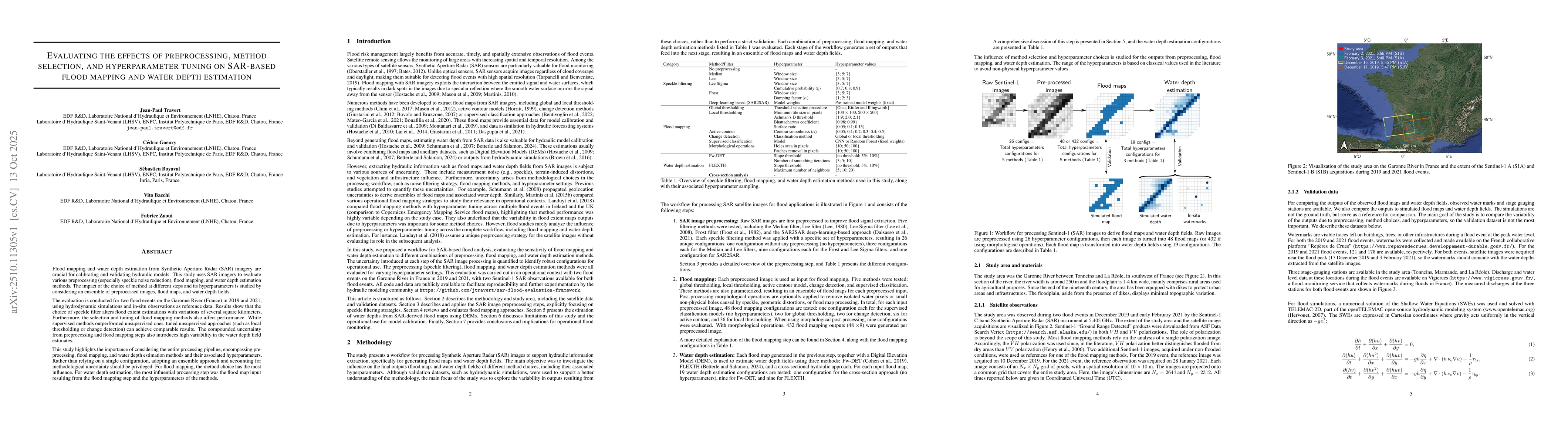 Thumbnail for Evaluating the effects of preprocessing, method selection, and
  hyperparameter tuning on SAR-based flood mapping and water depth estimation
