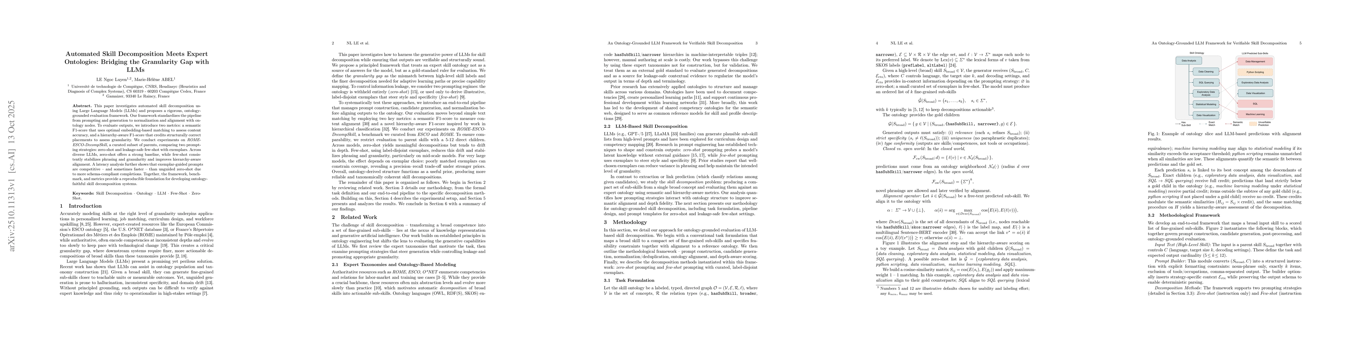 Thumbnail for Automated Skill Decomposition Meets Expert Ontologies: Bridging the
  Granularity Gap with LLMs