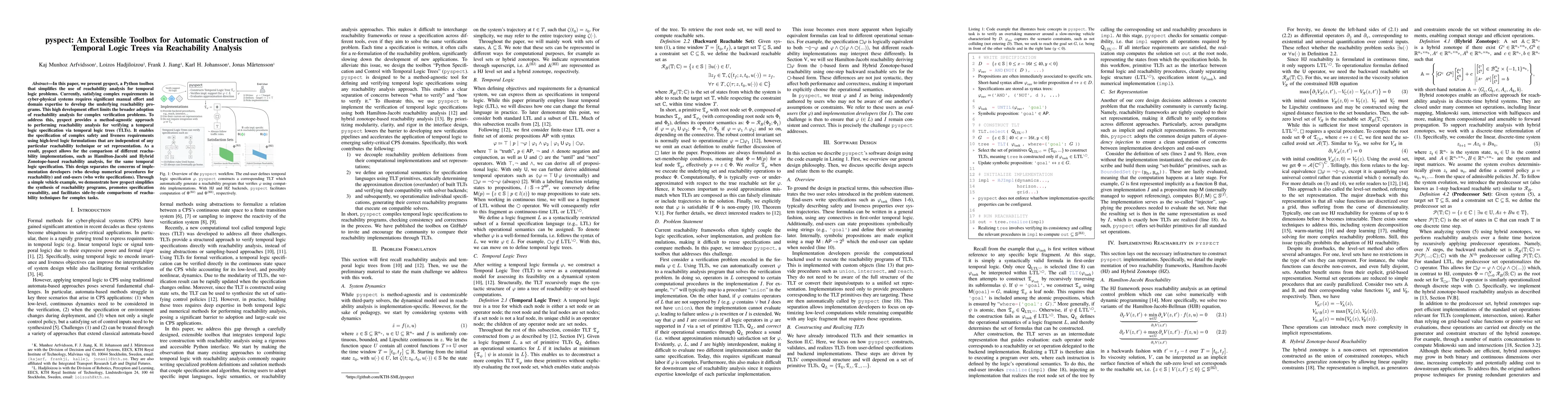 Thumbnail for pyspect: An Extensible Toolbox for Automatic Construction of Temporal
  Logic Trees via Reachability Analysis