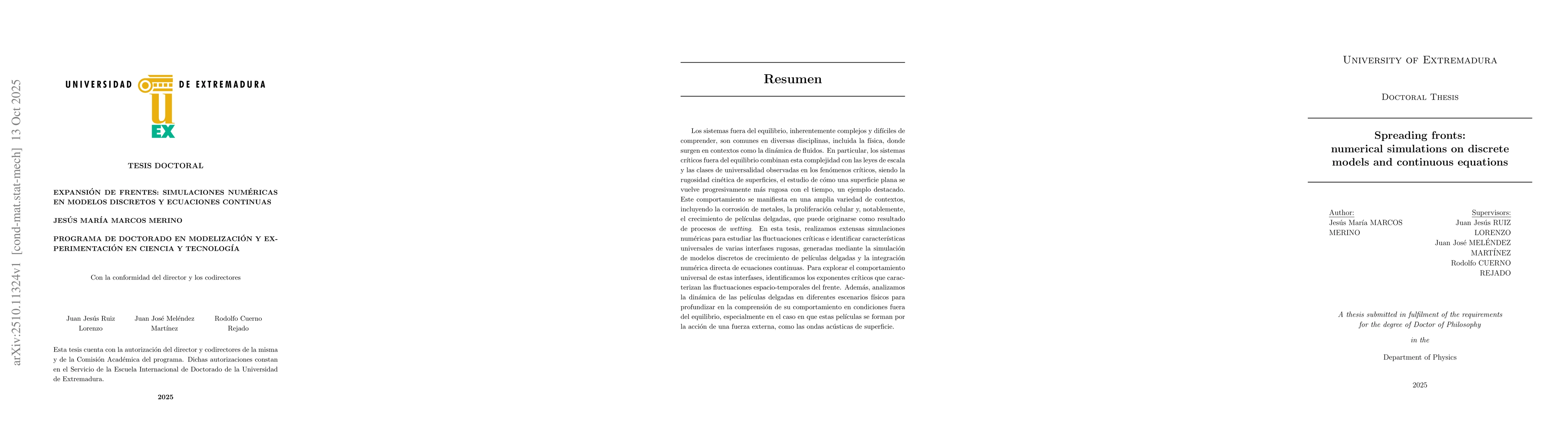 Thumbnail for Spreading fronts: numerical simulations on discrete models and
  continuous equations