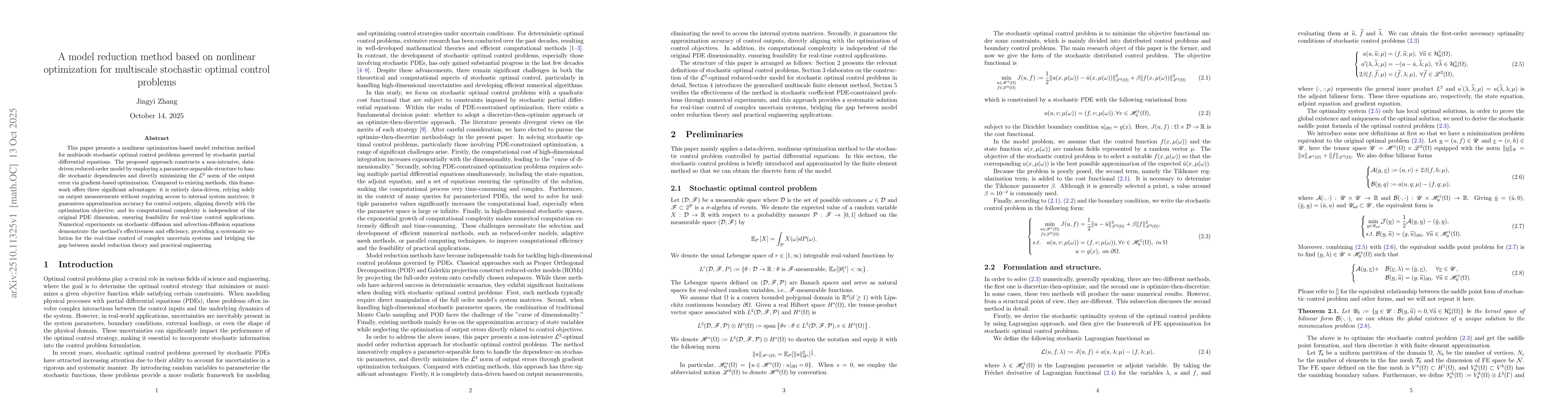Thumbnail for A model reduction method based on nonlinear optimization for multiscale
  stochastic optimal control problems
