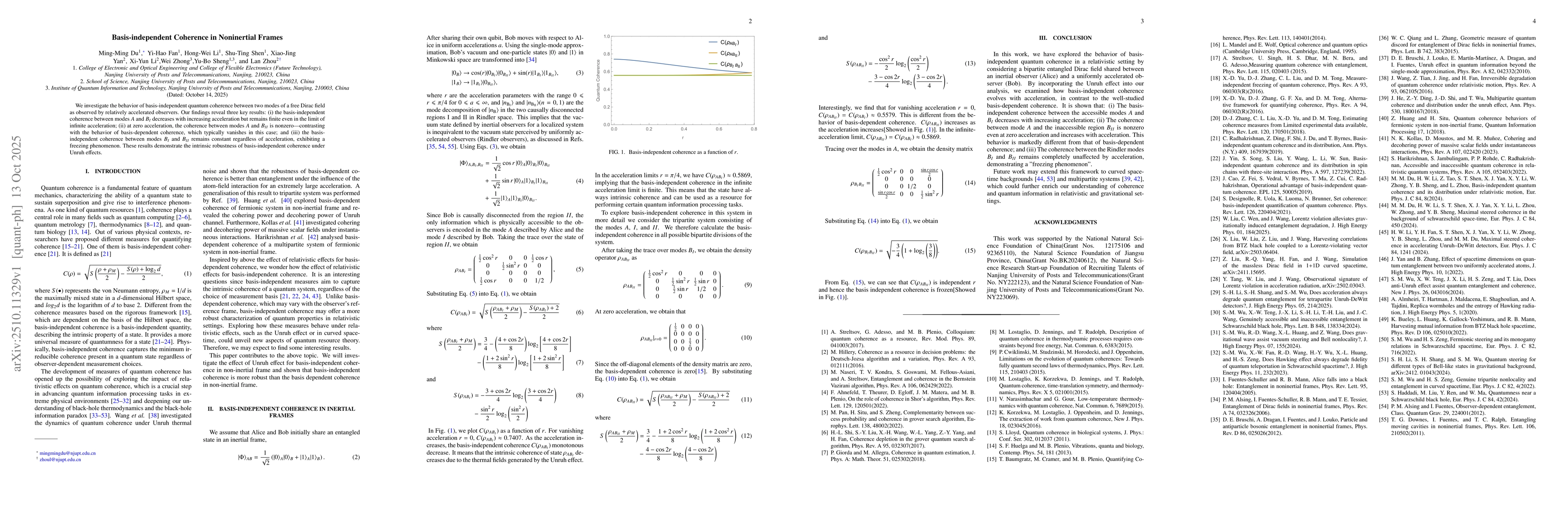 Thumbnail for Basis-independent Coherence in Noninertial Frames