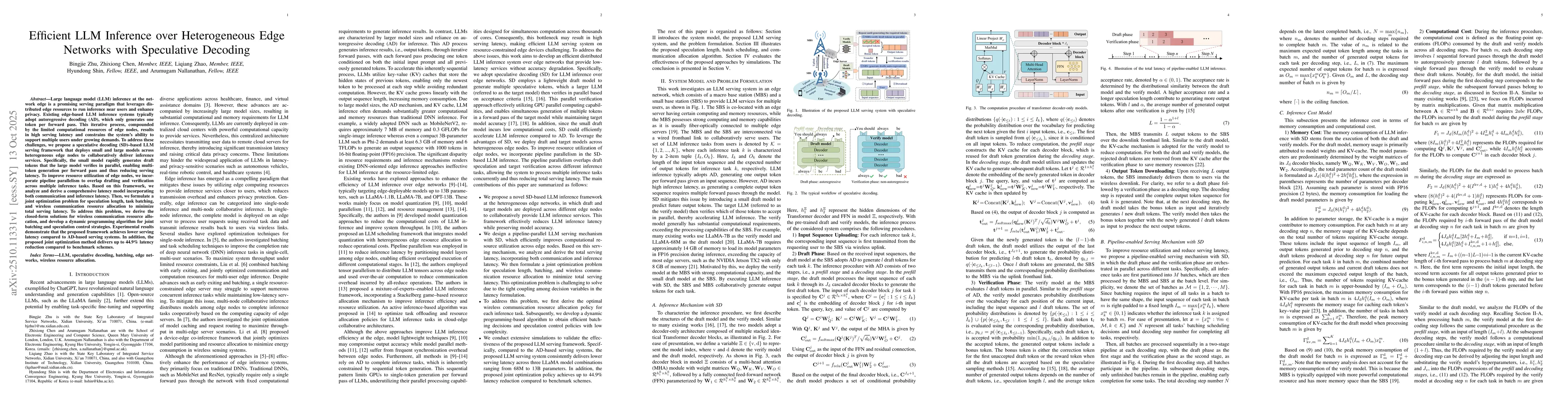 Thumbnail for Efficient LLM Inference over Heterogeneous Edge Networks with
  Speculative Decoding