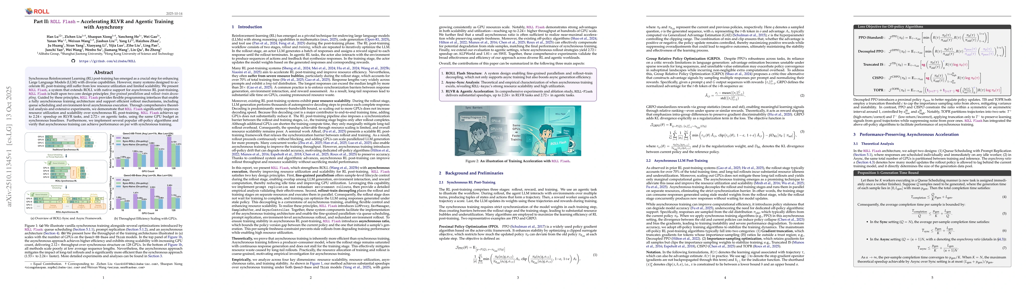 Thumbnail for Part II: ROLL Flash -- Accelerating RLVR and Agentic Training with
  Asynchrony