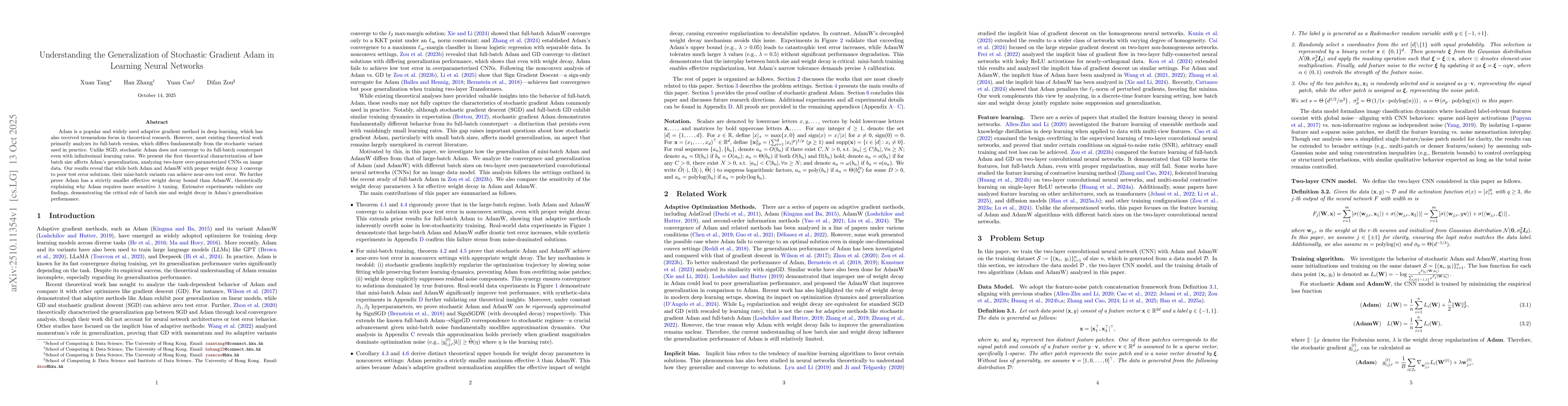 Thumbnail for Understanding the Generalization of Stochastic Gradient Adam in Learning
  Neural Networks