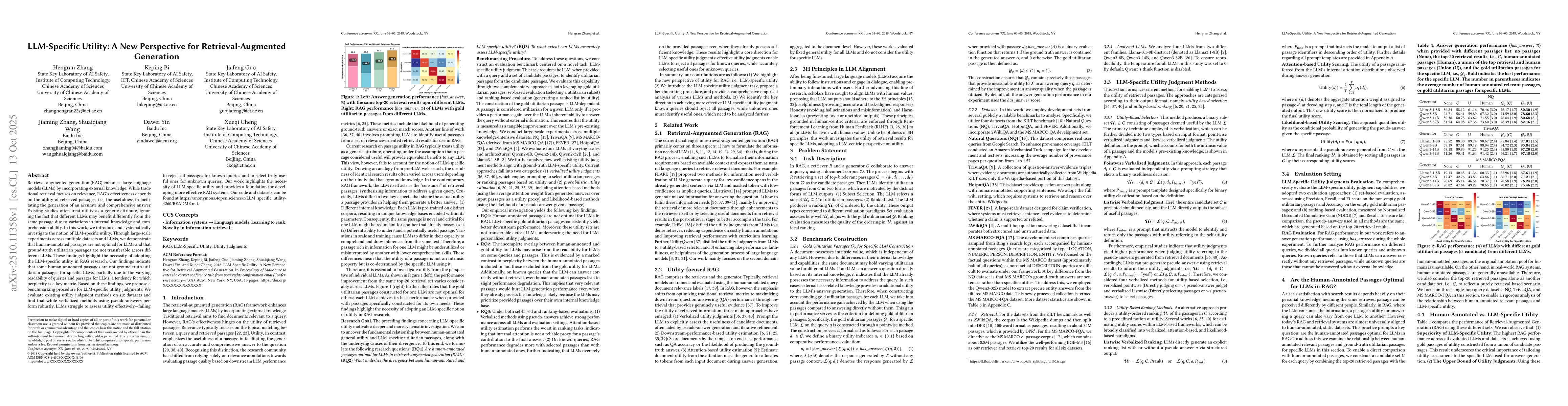 Thumbnail for LLM-Specific Utility: A New Perspective for Retrieval-Augmented
  Generation