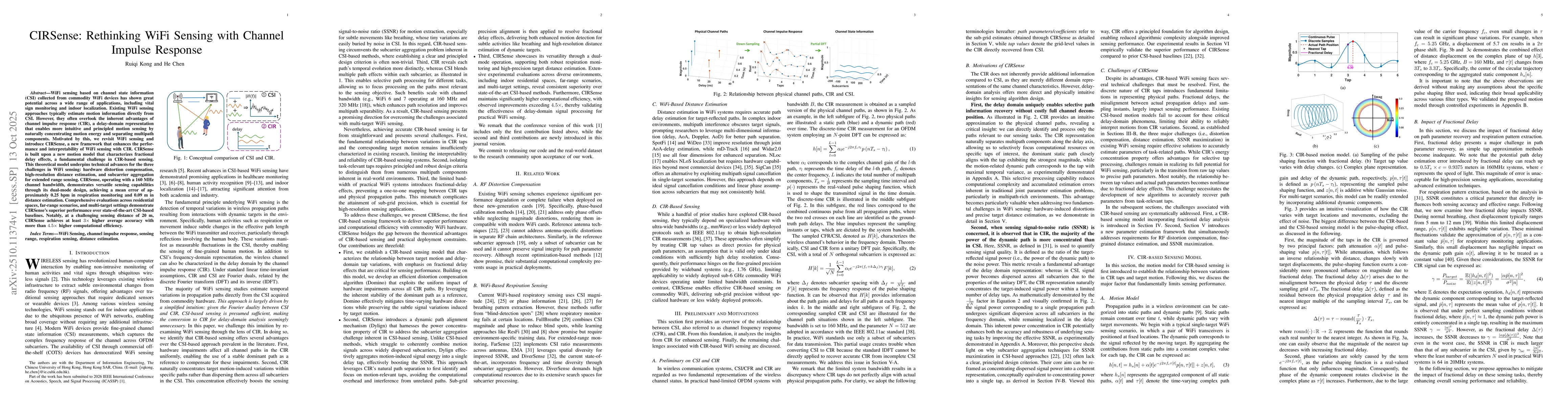 Thumbnail for CIRSense: Rethinking WiFi Sensing with Channel Impulse Response