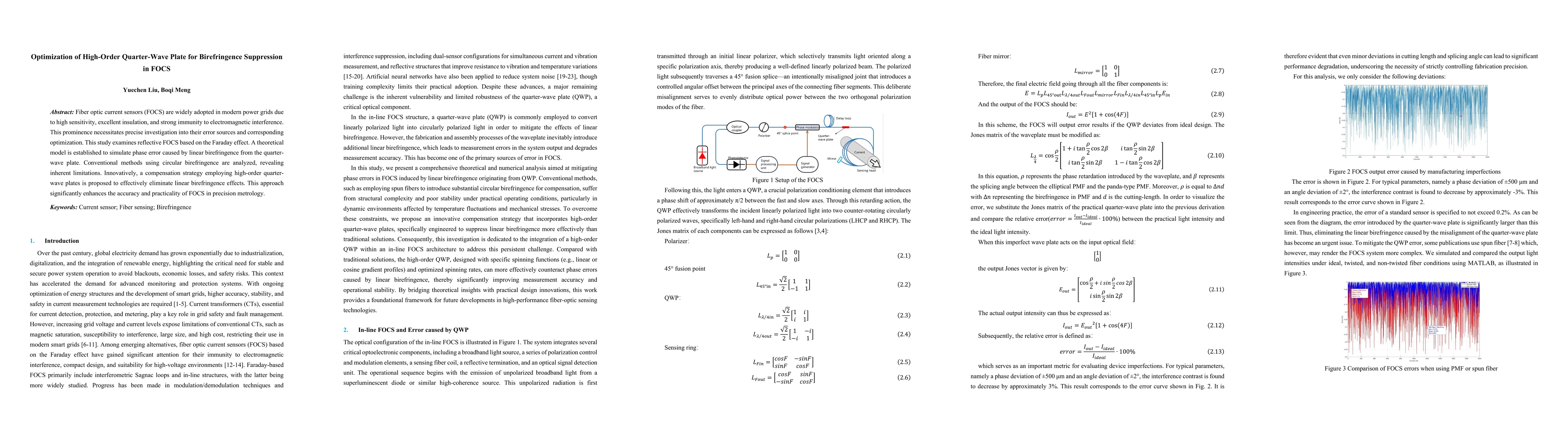 Thumbnail for Optimization of High-Order Quarter-Wave Plate for Birefringence
  Suppression in FOCS