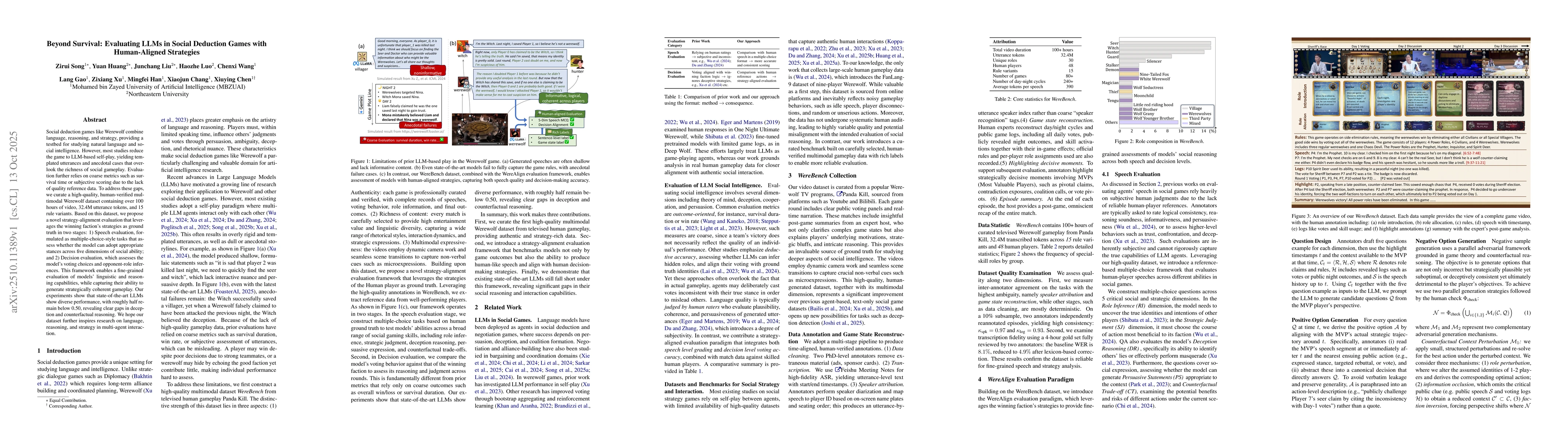 Thumbnail for Beyond Survival: Evaluating LLMs in Social Deduction Games with
  Human-Aligned Strategies