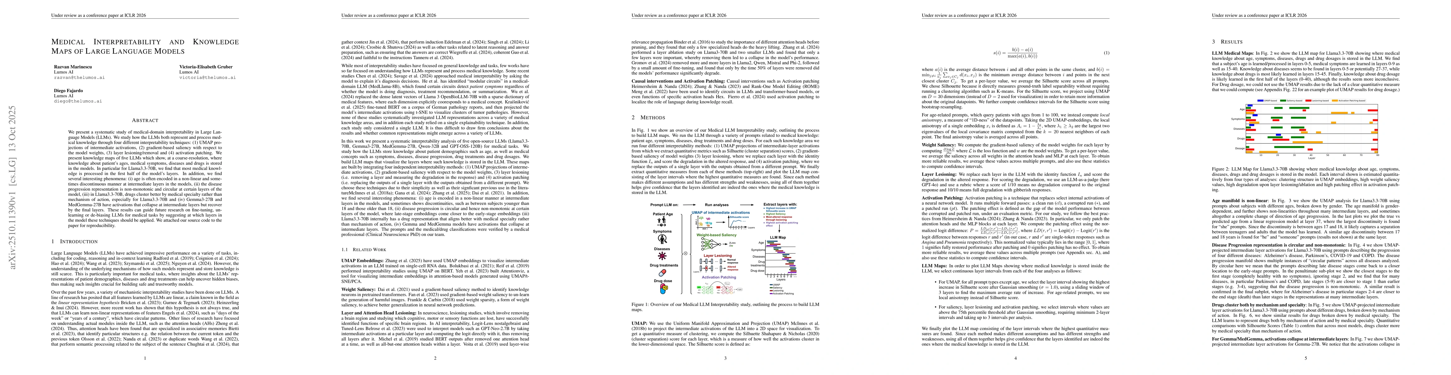 Thumbnail for Medical Interpretability and Knowledge Maps of Large Language Models