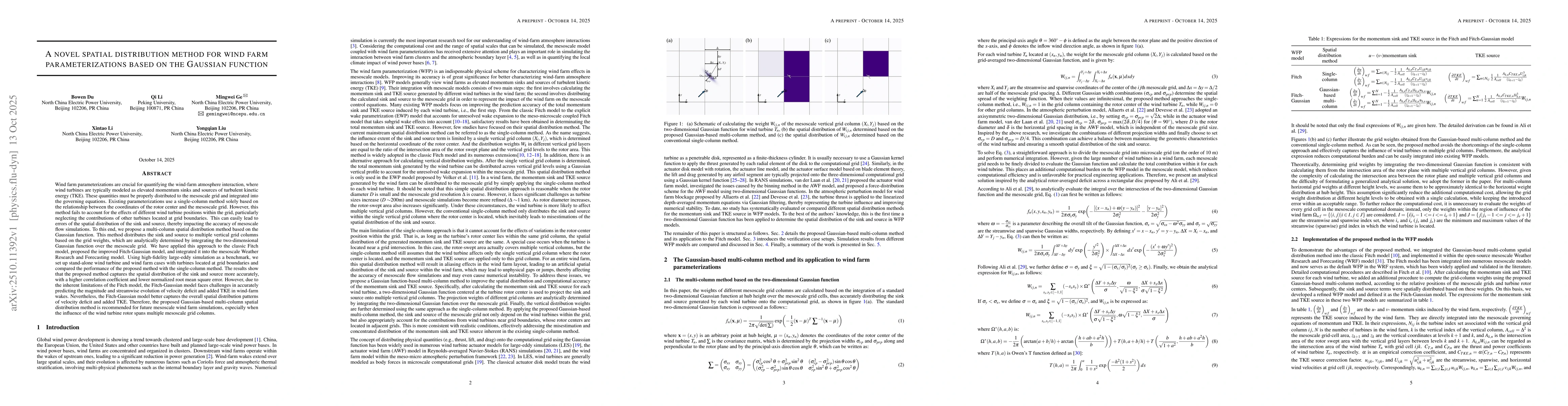 Thumbnail for A novel spatial distribution method for wind farm parameterizations
  based on the Gaussian function