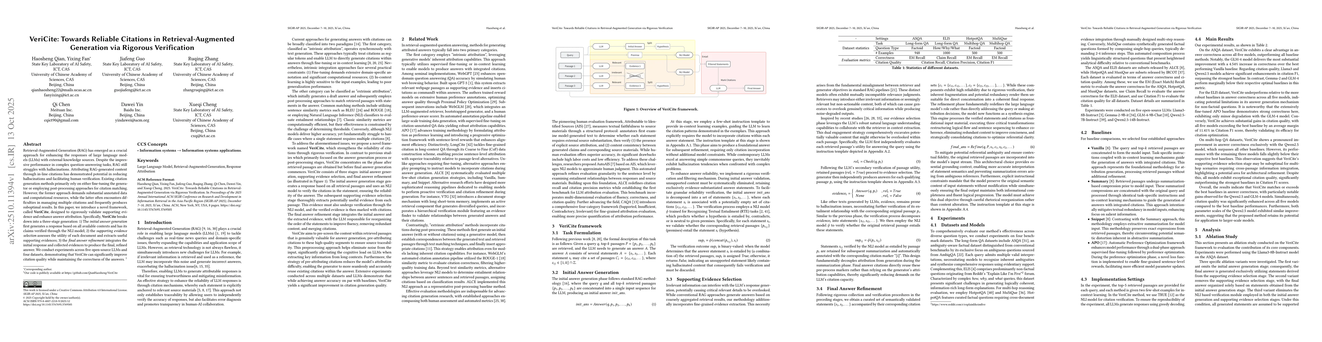Thumbnail for VeriCite: Towards Reliable Citations in Retrieval-Augmented Generation
  via Rigorous Verification