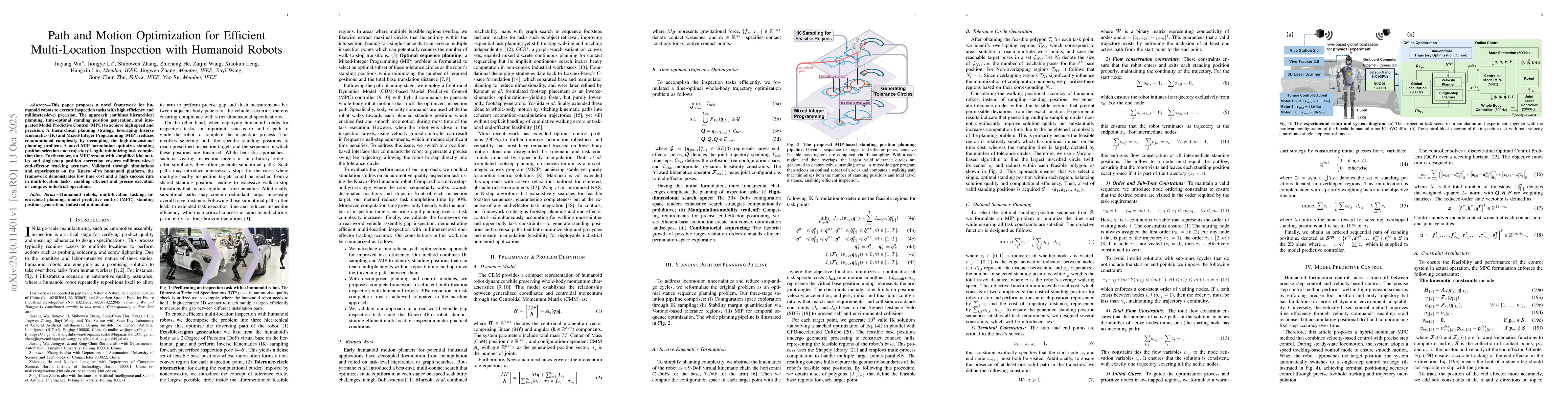 Thumbnail for Path and Motion Optimization for Efficient Multi-Location Inspection
  with Humanoid Robots